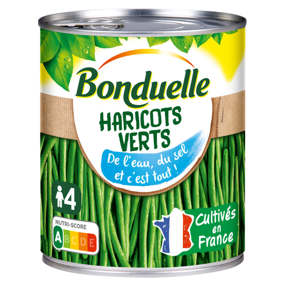 Haricots verts extra-fins BONDUELLE - Boîte de 440g net égoutté