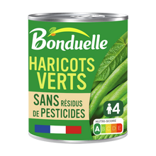 Haricots verts extra-fins Sans résidu de pesticides BONDUELLE - Boîtede 440g net égoutté