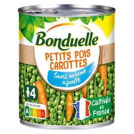Petits pois et carottes sans arôme ajouté BONDUELLE - Boîte 4/4 530g
