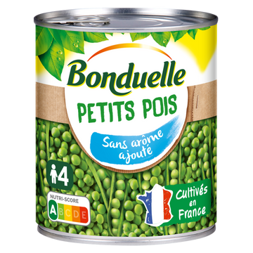 Petits pois sans arôme ajouté BONDUELLE - Boîte 4/4 560g
