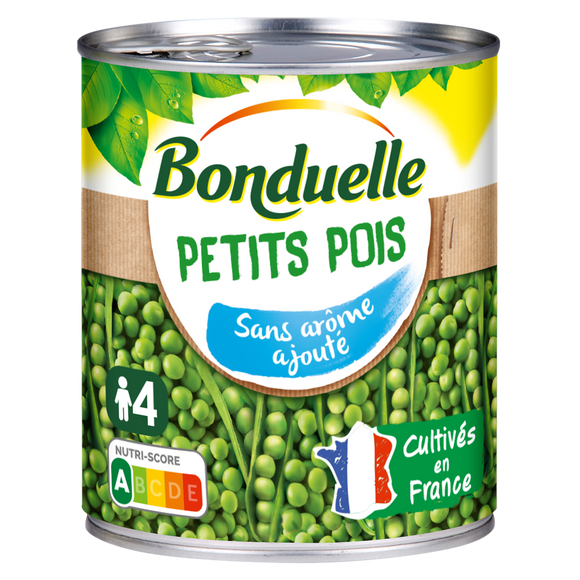 Petits pois sans arôme ajouté BONDUELLE - Boîte 4/4 560g