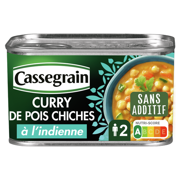Curry de pois chiches à l'indienne CASSEGRAIN - Boîte 430g