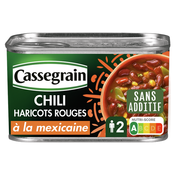 Chili de haricots rouges à la Mexicaine CASSEGRAIN - Boîte 430g