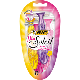Rasoirs jetables féminin Miss soleil color sous blister, BIC, x4