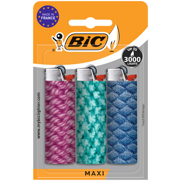 Briquets maxi décor J26 sous blister BIC, x3