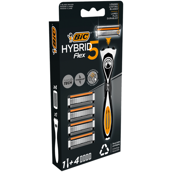 Rasoir hybrid 5 Flex + 4 Recharges BIC