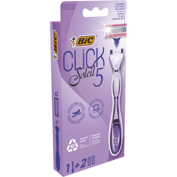Rasoir Rechargeable BIC Click 5 Soleil - 5 Lames et Tête Pivotante
