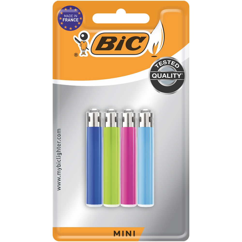 Briquets mini standard J25 sous blister BIC, x4