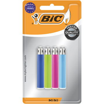 Briquets mini standard J25 sous blister BIC, x4