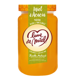 Miel d'acacia liquide LUNE DE MIEL, pot verre 375g