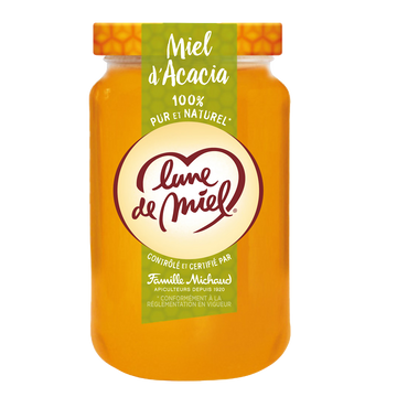 Miel d'acacia liquide LUNE DE MIEL, pot verre 375g
