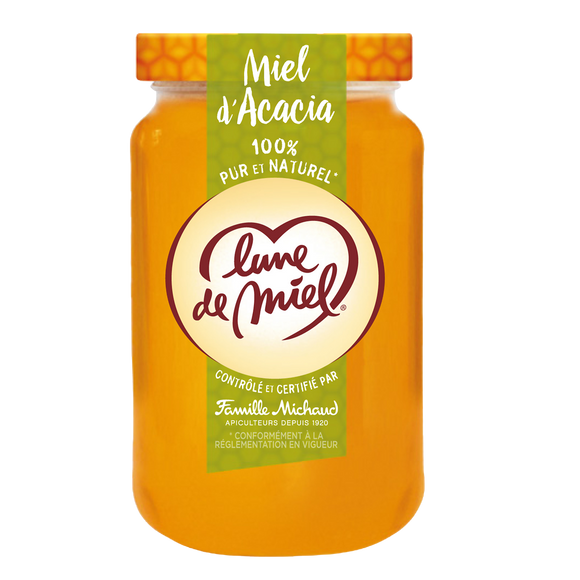 Miel d'acacia liquide LUNE DE MIEL, pot verre 375g