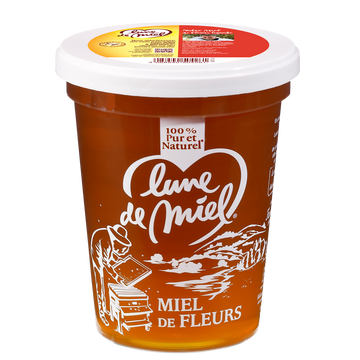 Miel de fleurs liquide LUNE DE MIEL, pot de 500g