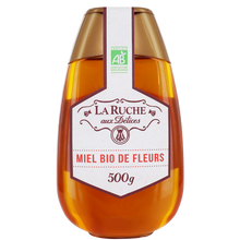 Miel de fleurs biologique LA RUCHE AUX DELICES, flacon de 500g