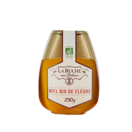 Miel de fleurs biologique LA RUCHE AUX DELICES, doseur de 250g