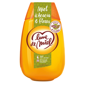 Miel liquide d'acacia et fleurs LUNE DE MIEL, squeezer 500g