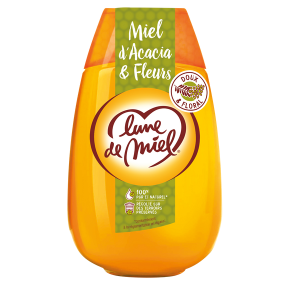 Miel liquide d'acacia et fleurs LUNE DE MIEL, squeezer 500g