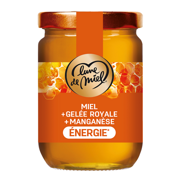 Miel crémeux + gelée royale LUNE DE MIEL, pot verre 230g
