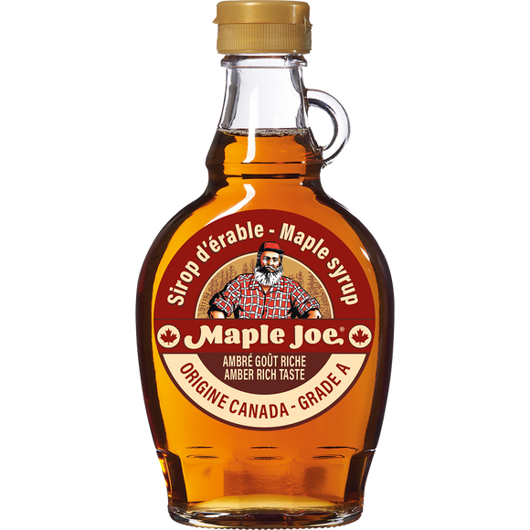 Sirop d'érable du Canada MAPLE JOE, bouteille en verre de 250g