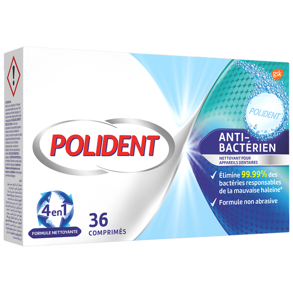 Nettoyant appareil dentaire anti-bactérien POLIDENT x36
