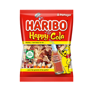 Confiserie happy cola HARIBO, sachet de 300g