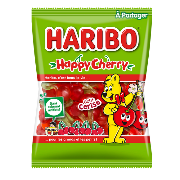 Bonbon happy cherry HARIBO, sachet 220g