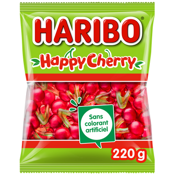 Bonbon happy cherry HARIBO, sachet 220g
