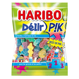 Bonbons gélifiés acides Delir' Pik HARIBO, sachet de 275g