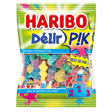 Bonbons gélifiés acides Delir' Pik HARIBO, sachet de 275g
