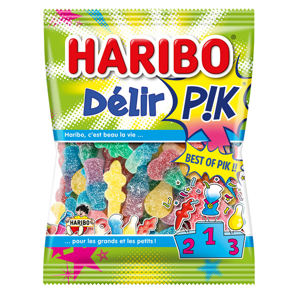 Bonbons gélifiés acides Delir' Pik HARIBO, sachet de 275g