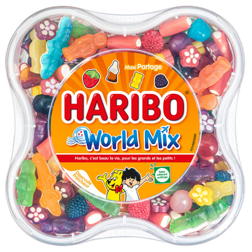 Assortiment de bonbons world mix HARIBO, boîte de 750g