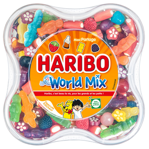 Assortiment de bonbons world mix HARIBO, boîte de 750g