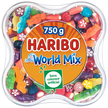 Assortiment de bonbons world mix HARIBO, boîte de 750g