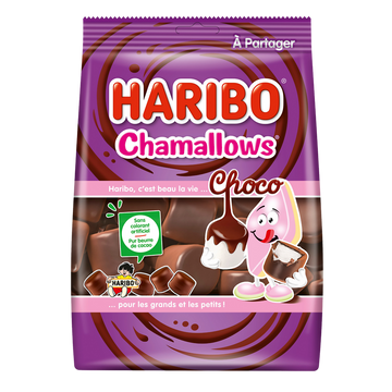 Confiserie chamallows choco HARIBO, sachet de 160g