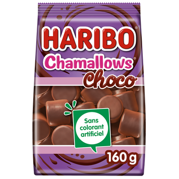 Confiserie chamallows choco HARIBO, sachet de 160g