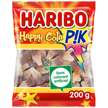 Confiserie happy cola pik HARIBO, sachet de 200g