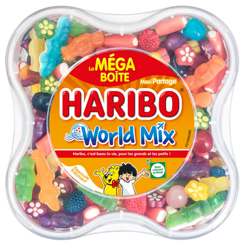 Assortiment de bonbons World mix HARIBO - méga boîte 850g
