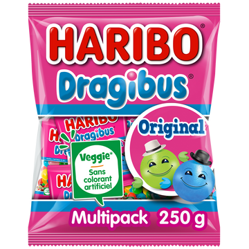 Bonbon dragéifié Dragibus HARIBO sachet multipack 250g