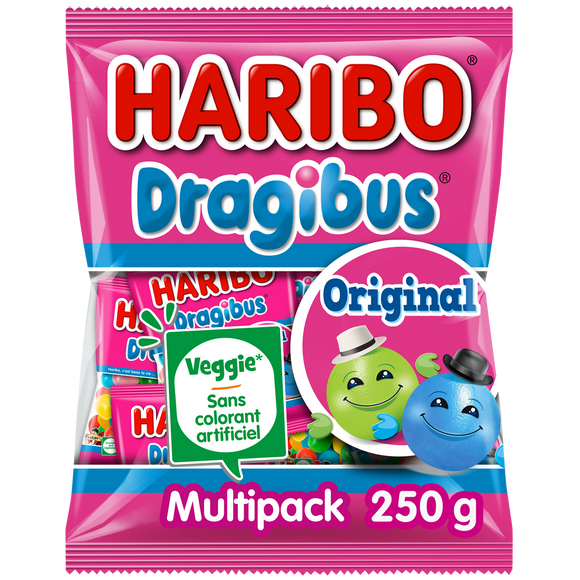 Bonbon dragéifié Dragibus HARIBO sachet multipack 250g