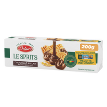 Biscuits le sprits chocolat au lait DELACRE, paquet de 200g