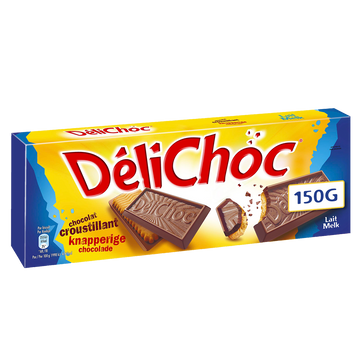 Biscuit au chocolat au lait DELICHOC, paquet 150g