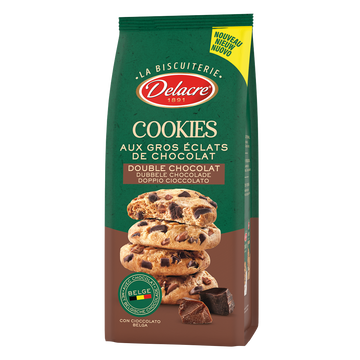 Biscuits cookies double chocolat DELACRE 136g