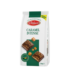Biscuits au chocolat au lait & au caramel intense DELACRE, 130g