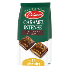 Biscuits au chocolat au lait & au caramel intense DELACRE, 130g