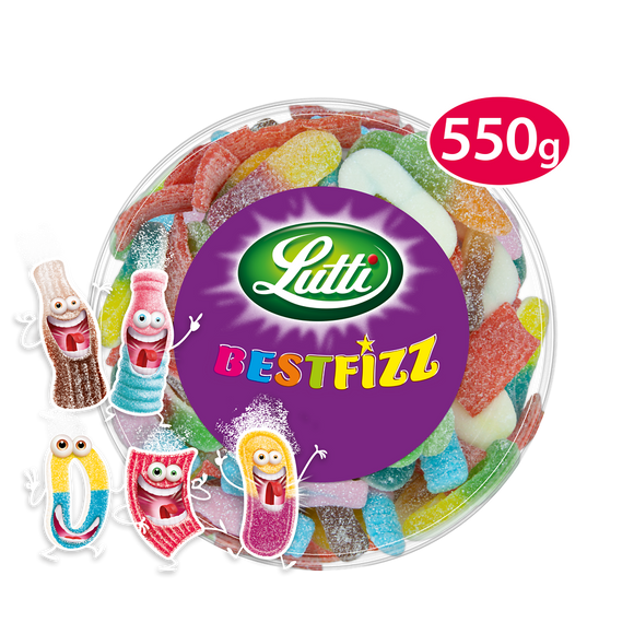 Bonbons Best Fizz piquants LUTTI - Boîte de 550g