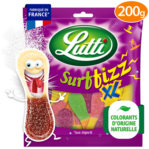 Bonbons Surfizz XL piquants LUTTI - Sachet de 200g