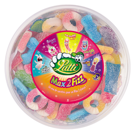 Bonbons Assortiment Max 2 Fizz piquants LUTTI - Boîte de 550g