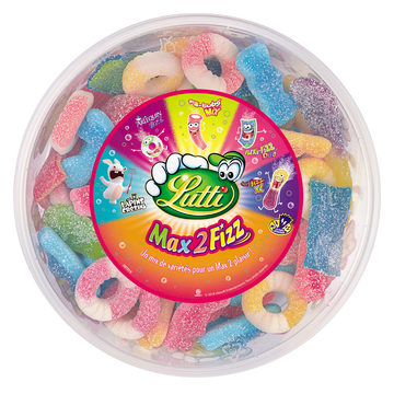 Bonbons Assortiment Max 2 Fizz piquants LUTTI - Boîte de 550g