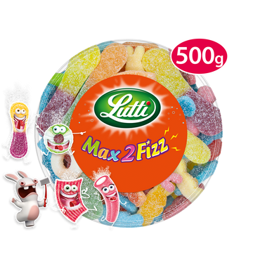 Bonbons Assortiment Max 2 Fizz piquants LUTTI - Boîte de 550g