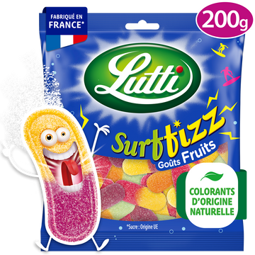 Bonbons Surfizz aux fruits LUTTI - Sachet de 200g